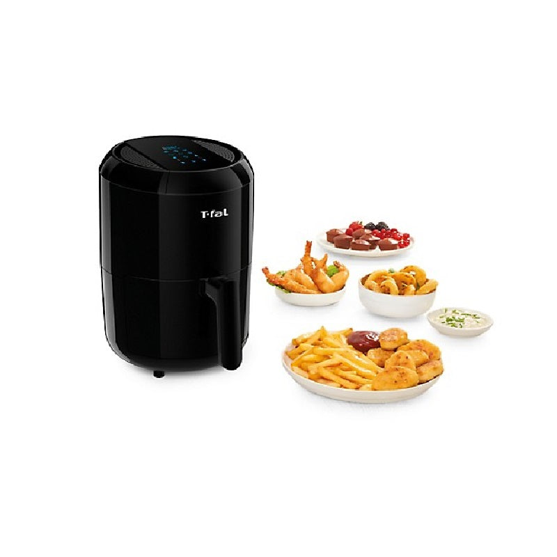 T-fal EY301850 Easy Fry Air Fryer 6-in-1 Compact Digital 1.6L Air Fryer, Black (Manufacturer Refurbished - Comes with 1 year Manufacturer Warranty)