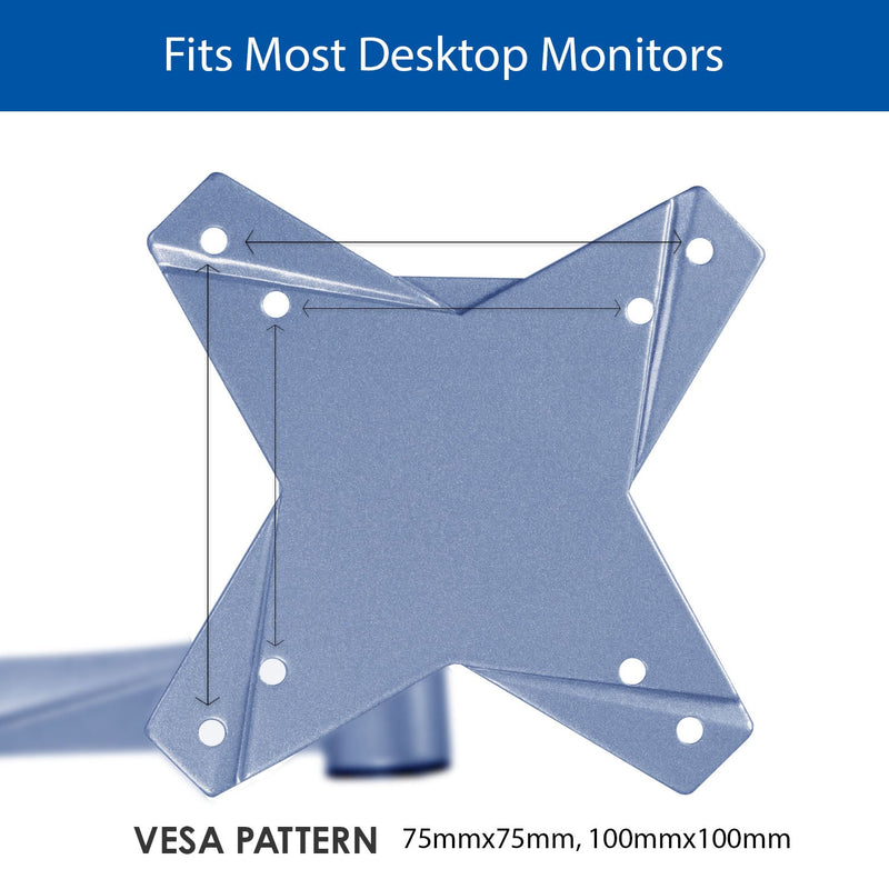 QualGear QG-DM-02-016 3 Way Articulating Dual Desk Mount for 13-27 Inches Flatpanel Monitors, Silver