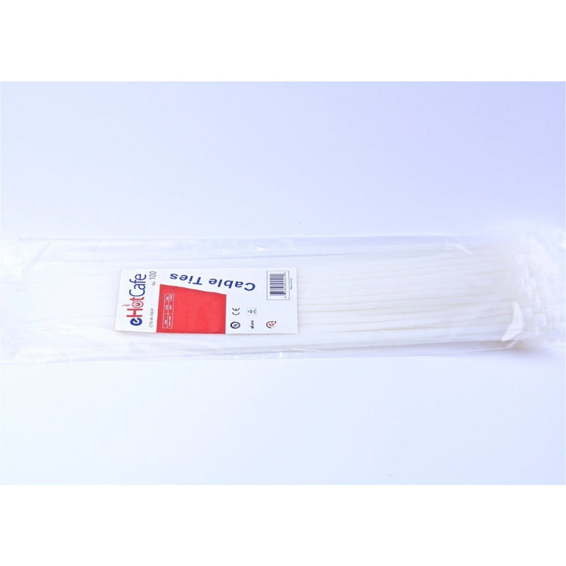 QualGear CT6-W-100-P 14-Inch Self-Locking Cable Ties - White (Pack of 100)