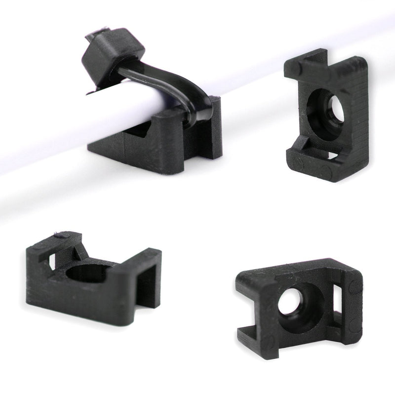 QualGear® CM1-B-100-P Cable Tie Mount, Black