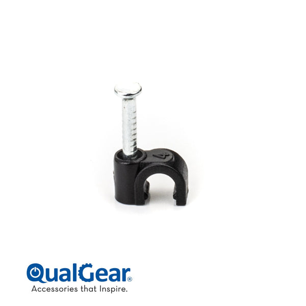 QualGear 4mm Cable Clips, Black, 100 Pack, CC4-B-100-P