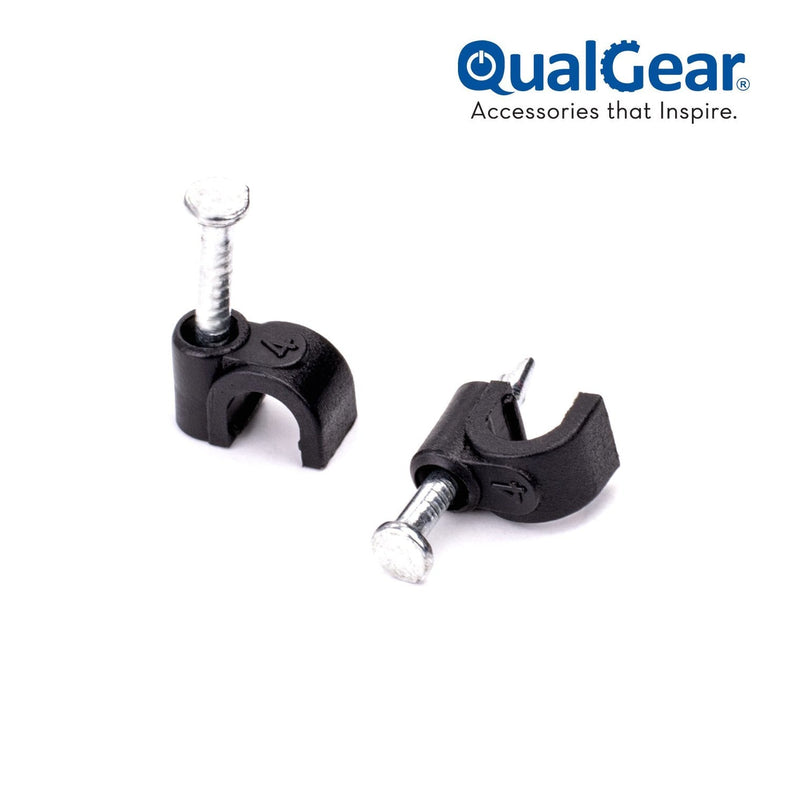 QualGear 4mm Cable Clips, Black, 100 Pack, CC4-B-100-P