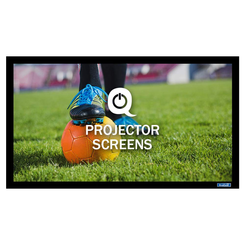 QualGear® QG-PS-FF6-169-100-S 16:9 Fixed Frame Projector Screen, 100-Inch 3D High Reflective Silver 2.5 Gain