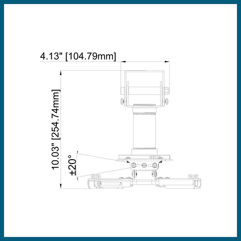 QualGear® Pro-AV QG-KIT-VA-3IN-B  3"-1.5" Vaulted Ceiling Adapte Projector Mount