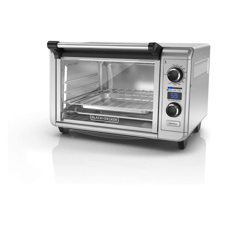 BLACK+DECKER Stainless Steel 6-Slice Digital Convection Countertop Oven, TOD3300SSC