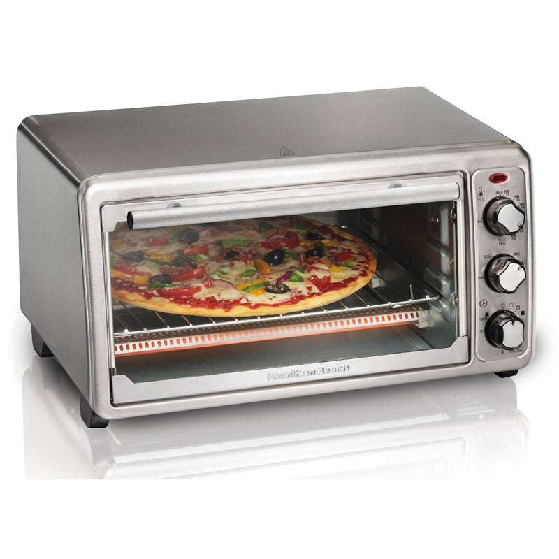 Hamilton Beach 31412C Stainless Steel 6-Slice Countertop Toaster Oven with Bake Pan