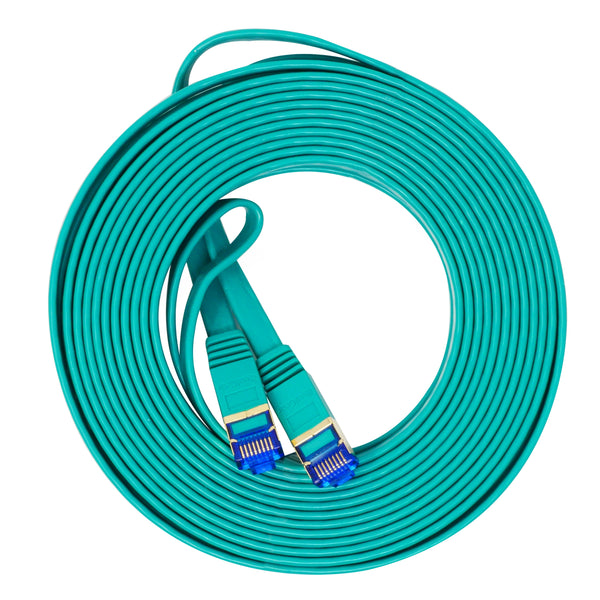 QualGear QG-CAT7F-25FT-GRN CAT 7 S/FTP Ethernet Cable Length 25 feet - 26 AWG, 10 Gbps, Gold Plated Contacts, RJ45, 99.99% OFC Copper, Color Green