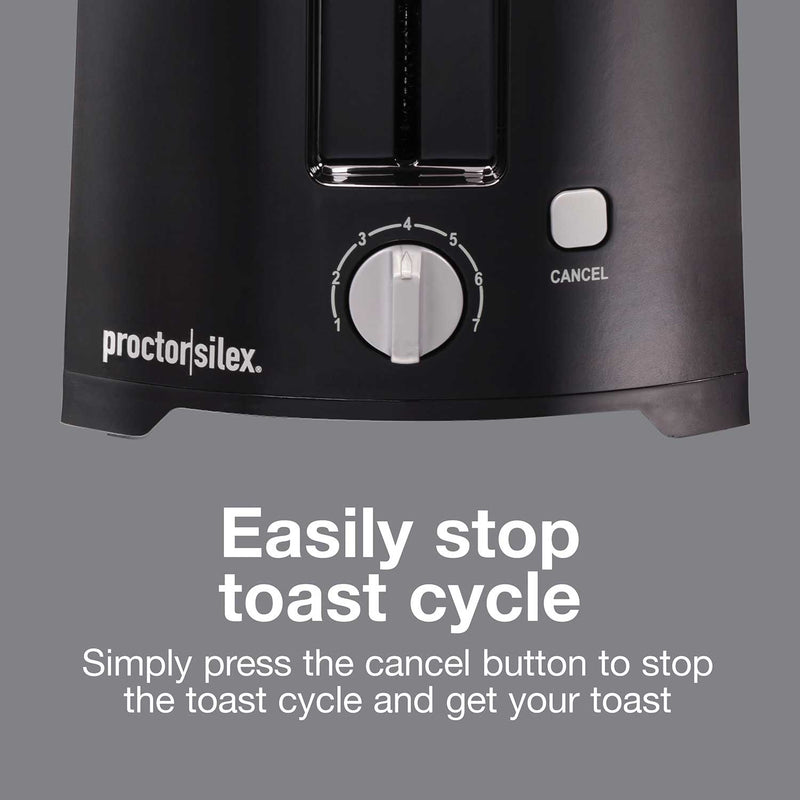 Proctor silex 2-slice (black & stainless) toaster (22622PS)