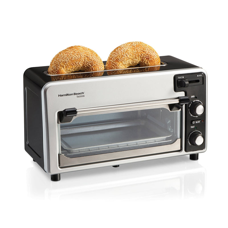 Hamilton Beach Toastation 2 Slice Toaster and Countertop Toaster Oven, Black, 22723