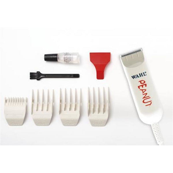 Wahl Professional Classic White Peanut Mini Trimmer/Clipper #56344 with 4 Guides