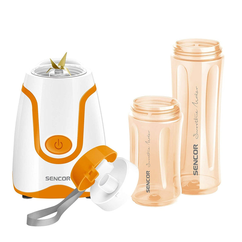 Sencor SBL-2203OR 300W Smoothie Blender with 2 Impact Resistant BPA Free Bottles, Orange