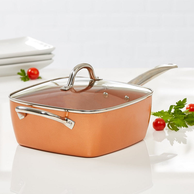 Copper Chef 9.5" Deep Square Non-Stick Pan Holds 4.5 Quarts