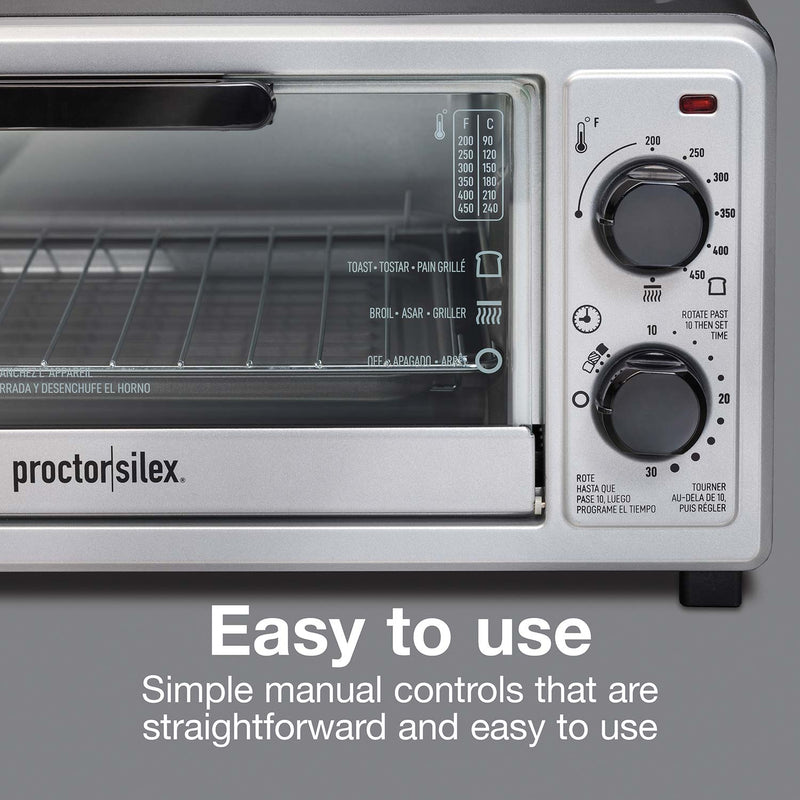 Proctor silex 4 slice, (black) Toaster oven, broiler (31260)