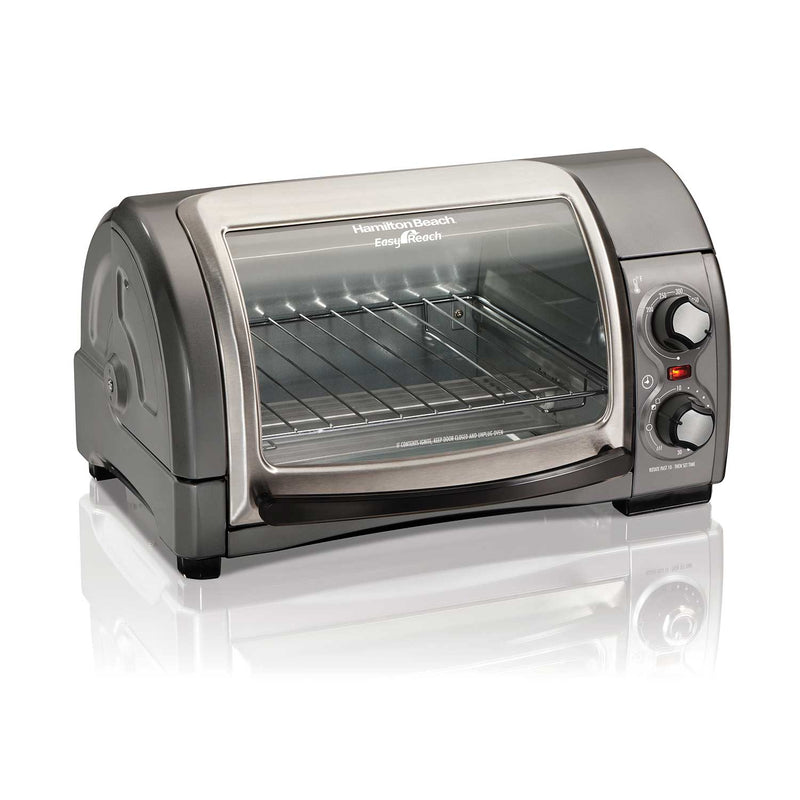 Hamilton Beach 31334D Easy Reach 4 Slice Toaster Oven with Roll-Top Door