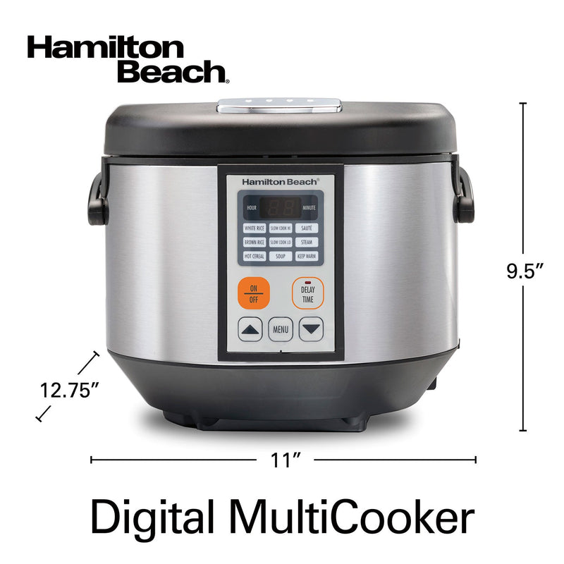 Hamilton Beach 4.5 Quart Digital 37523 Multi-Cooker, Rice Cooker, Slow Cooker, Food Steamer