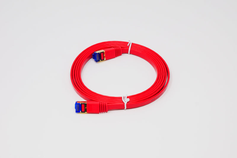 QualGear QG-CAT7F-6FT-RED CAT 7 S/FTP Ethernet Cable Length 6 feet - 26 AWG, 10 Gbps, Gold Plated Contacts, RJ45, 99.99% OFC Copper, Color Red