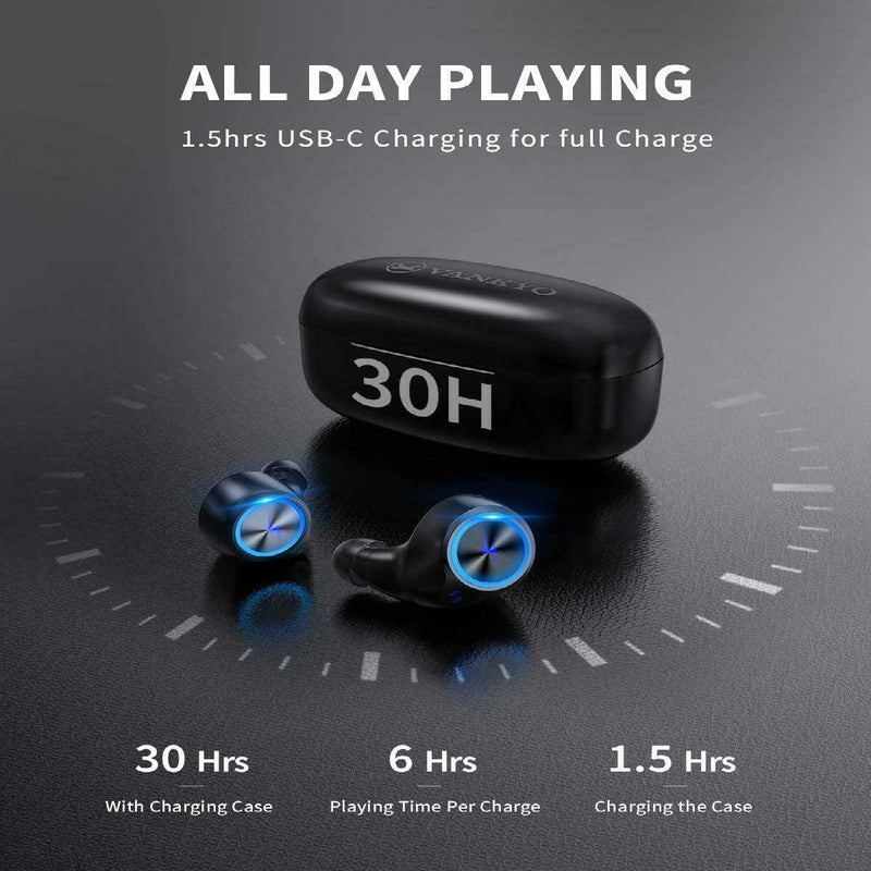 VANKYO X180 True Wireless Earbuds, Smart Touch IPX8 Waterproof Sport Headphones Control Bluetooth 5.0 in-Ear Earphones, IPX8 Waterproof Sport Headphones