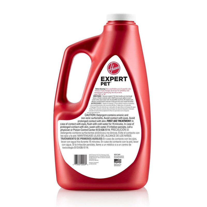 Hoover Expert Pet Carpet Cleaner Solution Formula, 128 oz, AH15075, Red