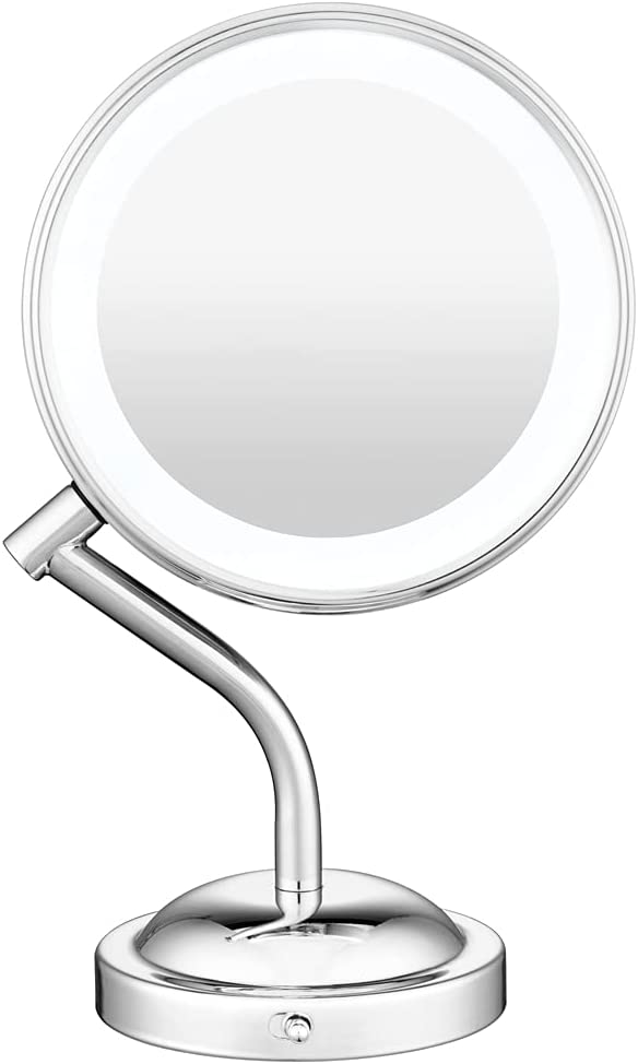 True Glow by Conair LED Lighted Makeup Mirror, 5x/1x Magnification, TGBE4CHRMC Chrome