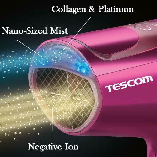 Tescom Collagen, Platinum and Nano Ion Hair Dryer, 1500W (Made in Japan) (Pink) - SaleCanada Inc.