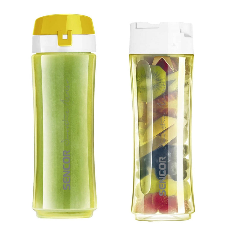 Sencor SBL-2206YL 300W Smoothie Blender with 2 Impact Resistant BPA Free Bottles, Yellow