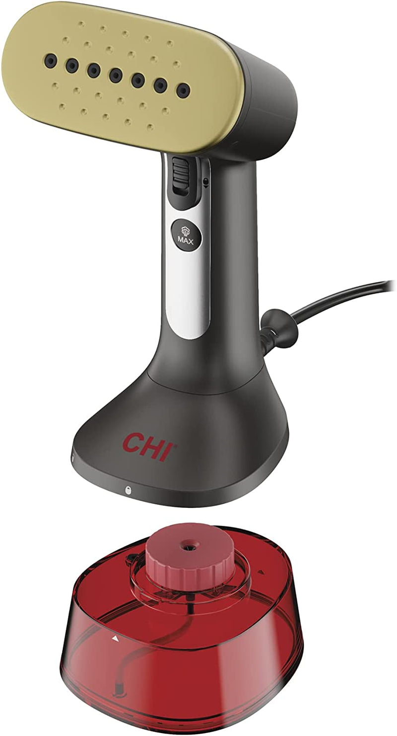 CHI Handheld Garment Steamer for Clothes 2 Continuous Steam Modes, Full-Size 300 ml Capacity Water Tank, Ergonomic Handle, 1600 Watts, 10’ Cord, Red (11590)