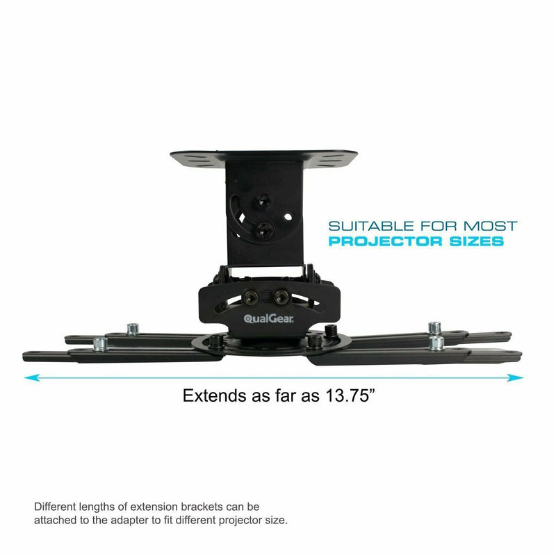 QualGear® PRB-717-BLK 6.6"-16" High Quality Universal Ceiling Projector Mount