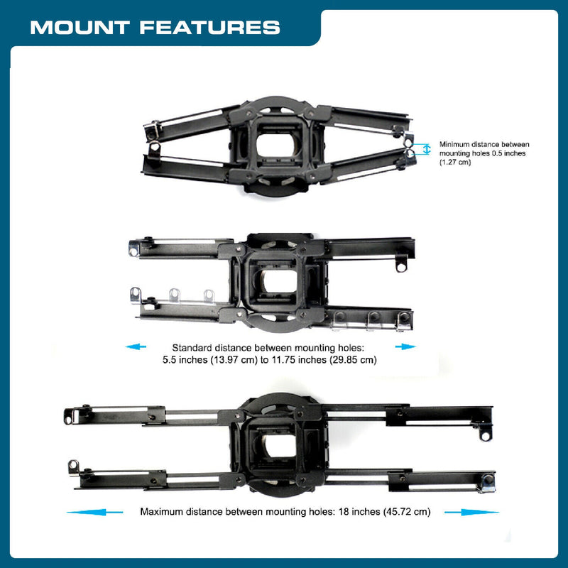 QualGear® Pro-AV QG-KIT-CA-3IN-B 3"- 1.5" Kit Ceiling Adapter Projector Mount