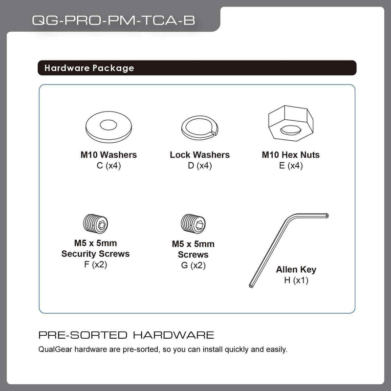 QualGear® QG-PRO-PM-TCA-B Pro-AV 1.5" Pipe Truss For Projector Ceiling Adapter