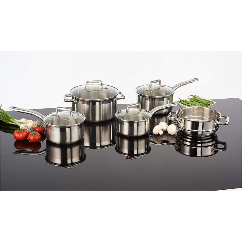 T-fal G707S954 Stainless Steel Inspire Techno Release 9pc Cookware Set