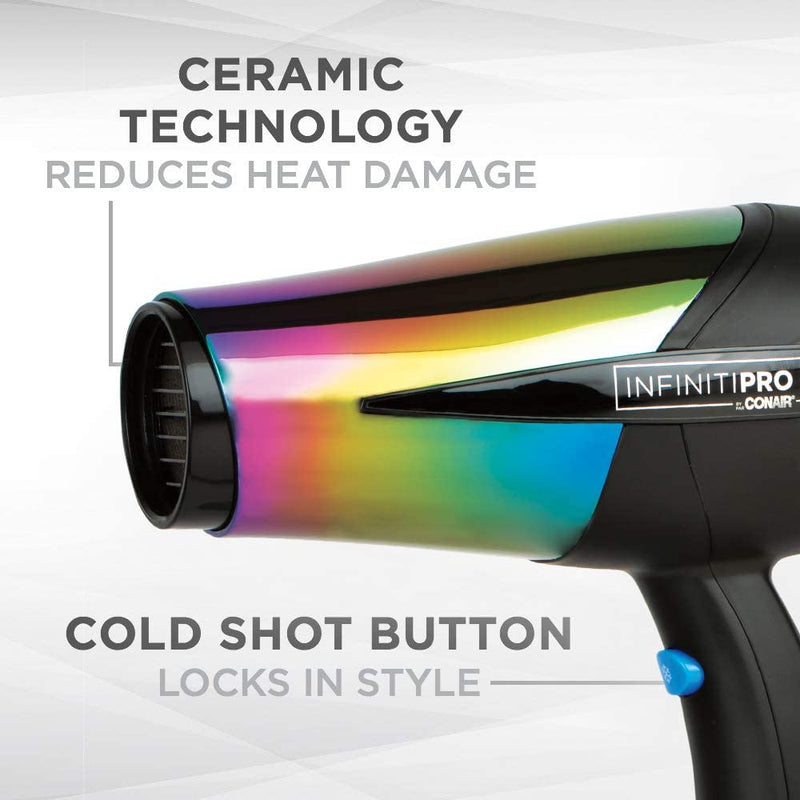 Infinitipro by Conair 295Rbc Full Size Tourmaline Ceramic Rainbow Finish Dryer, 1.7 Pounds