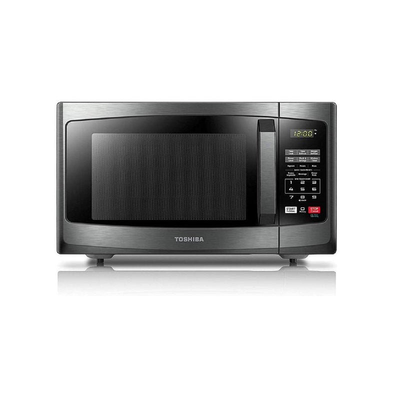 Toshiba EM925A5A-BS Microwave Oven with Sound On/Off ECO Mode and LED Lighting, 0.9 Cu Ft/900W, Black Stainless Steel