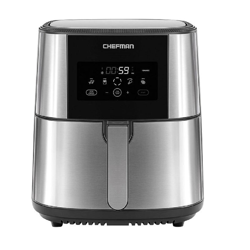 Chefman TurboFry Stainless Steel Digital Touchscreen XL Air Fryer RJ38-SQSS, Dishwasher Safe Basket, 8 Qt (Refurbished)