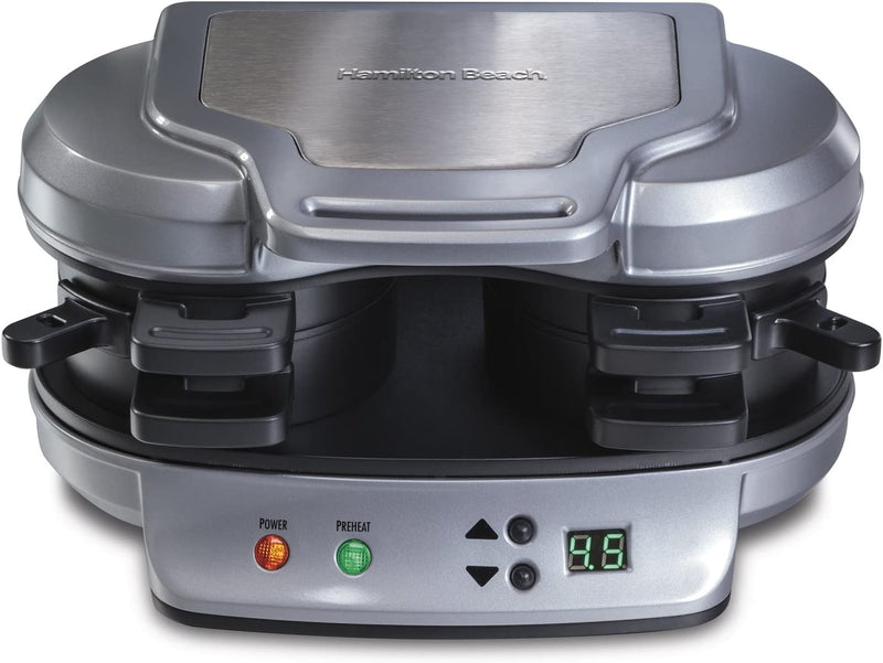 Hamilton Beach Dual Breakfast Sandwich Maker With Timer, Silver (25490C)