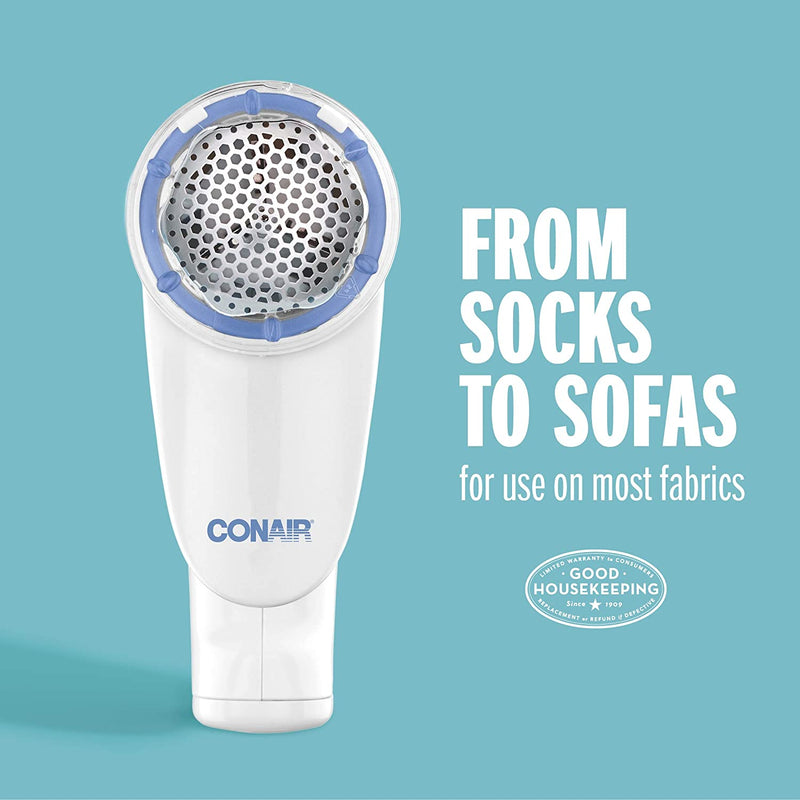 Conair Fabric Shaver - Fuzz Remover, Lint Remover, Battery Operated Fabric Shaver, White