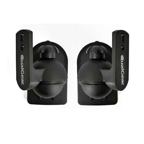 QualGear® QG-SB-002-BLK UL Listed Universal Speaker Wall Mount for Most Speakers up to 3.5kg/7.7lbs, Black