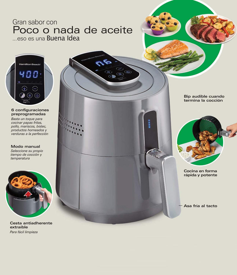 Hamilton Beach 2.5L Digital Air Fryer - (2.5 liters), 35051C, Gray