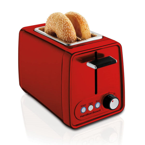 Hamilton-Beach 22793C Modern Chrome 2 Slice Toaster, Metallic Red