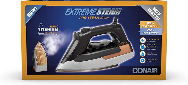 Conair Extreme Steam Pro Steam Clothing Iron, 1875-Watts with Nano Titanium Soleplate Iron