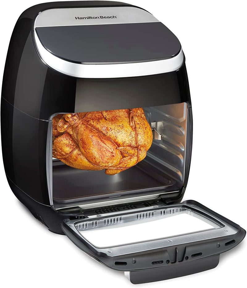 Hamilton Beach 11.6 QT Digital Air Fryer Oven with Rotisserie, 8 Pre-Set Functions including Dehydrator, Roaster & Toaster, 1700W, Black (35073)