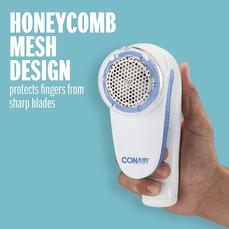 Conair Fabric Shaver - Fuzz Remover, Lint Remover, Battery Operated Fabric Shaver, White