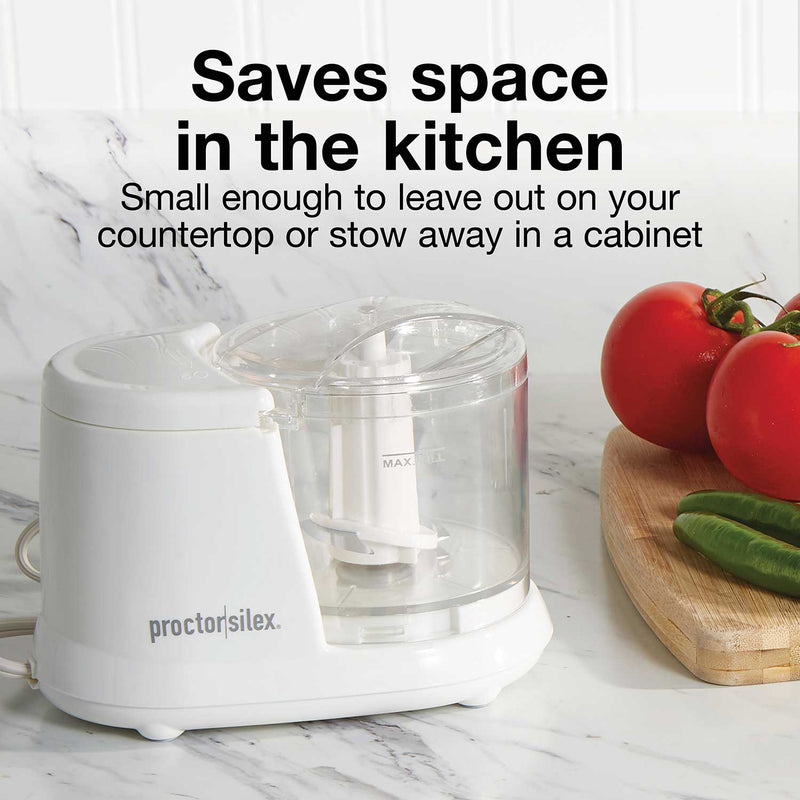 Proctor Silex 72500PS 1.5 Cup Food Processor, White