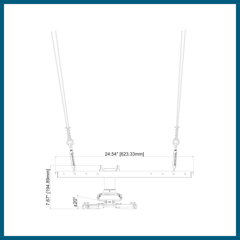 QualGear® Pro-AV QG-KIT-S-3IN-W 3-1.5" Suspended Ceiling Adapter Projector Mount