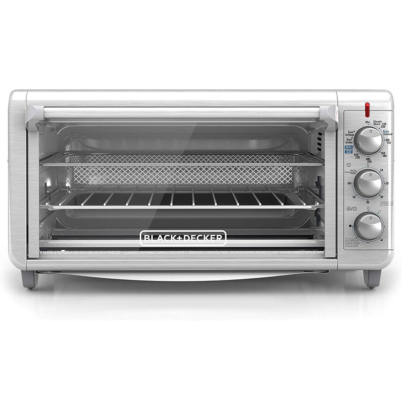 BLACK+DECKER Crisp ‘N Bake Stainless Steel Air Fry Toaster Oven, Extra Wide 8 Slice, 5 Functions, TO3265XSSC