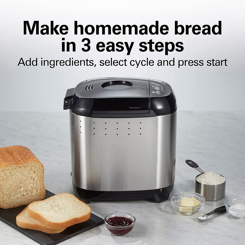 Hamilton Beach Artisan Dough & Bread Maker, 14 Settings, Stainless Steel, 29985