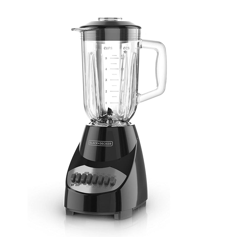 Black+Decker Countertop Blender with 5-Cup Glass Jar, 10-Speed Settings, Black, BL2010BGC