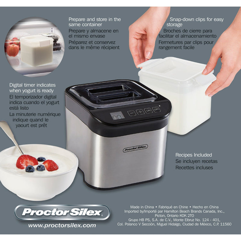 Proctor Silex 32oz. capacity digital yogurt maker (86300)