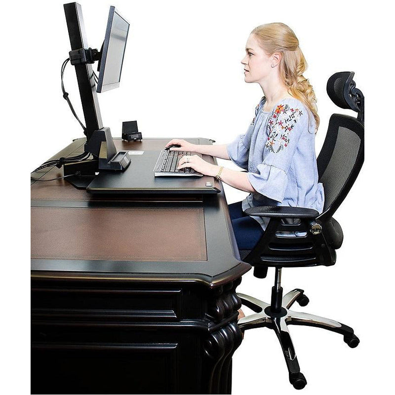 Star Ergonomics Electric Sit-Stand Workstation SE04E1WB -Motor Driven Height Adjustment, Flexible Monitor