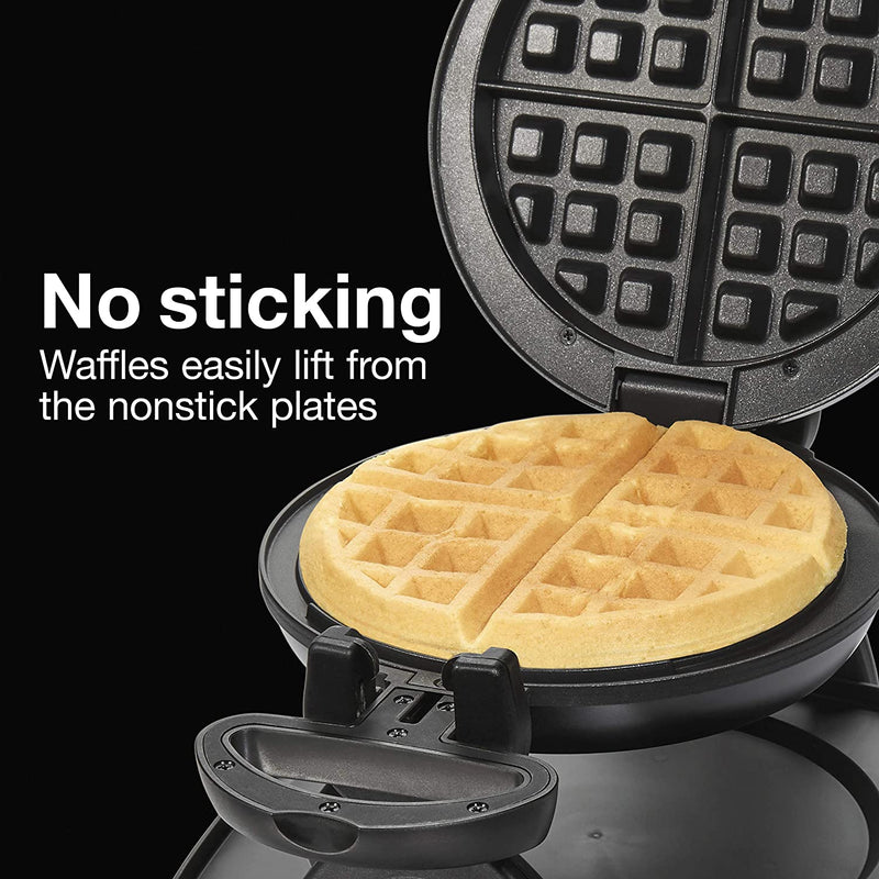 Proctor Silex 26090PS Flip Belgian Waffle Maker, Black, Nonstick Plates, 1 waffle capacity