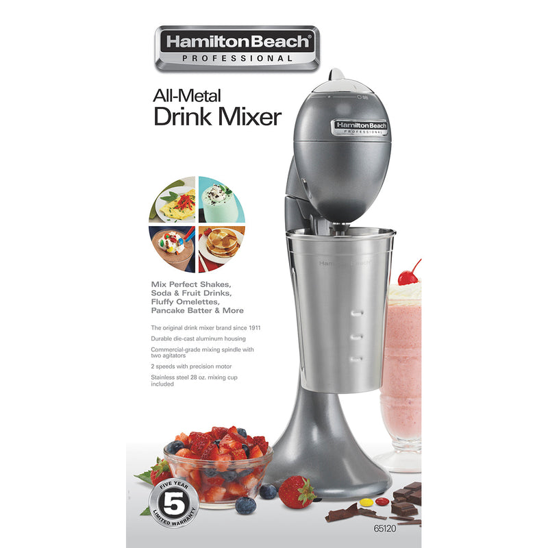 Hamilton Beach Professional 65120 Pro All-Metal Drink Mixer, Gray